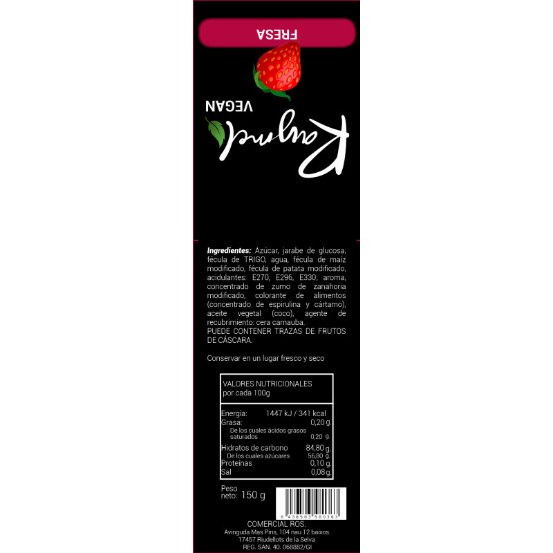 GOMINOLAS DE FRESA VEGANAS BOLSA 24/150gr